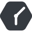Down, wide, solid, hexagon, clock, time, meeting, hour, minute, hours, minutes, clock-wide icon