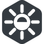 Left, wide, solid, hexagon, star, light, brightness, luminosity, intensity, brilliance, lighter, darker, dark, mode, Illumination, sun, shine, flash, ray, brightness-half, brightness-wide, brightness-wide-half icon