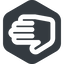 Right, wide, solid, hexagon, horizontal, mirror, hand, stop, fingers, hand-wide icon