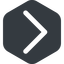 Right, wide, solid, hexagon, arrow, direction, chevron, chevron-wide icon