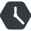 Up, wide, solid, hexagon, horizontal, mirror, clock, time, meeting, hour, minute, hours, minutes, clock-wide icon