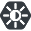 Up, wide, solid, hexagon, star, light, brightness, luminosity, intensity, brilliance, lighter, darker, dark, mode, Illumination, sun, shine, flash, ray, brightness-half, brightness-wide, brightness-wide-half icon