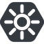 Up, wide, solid, hexagon, star, light, brightness, luminosity, intensity, brilliance, lighter, darker, dark, mode, Illumination, sun, shine, flash, ray, brightness-wide icon