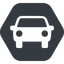 Up, solid, hexagon, car, front, vehicle, transport, car-front-small icon