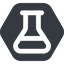 Wide, solid, hexagon, graduated, erlenmeyer, chemical, flask, lab, laboratory, chemistry, potion, glassware, conical, erlenmeyer-wide icon