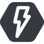Wide, solid, hexagon, lightning, bolt, electricity, thunder, lightning-wide icon