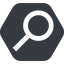 Wide, solid, hexagon, search, magnifying, glass, research, magnifying-glass, magnifying-glass-wide icon