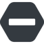 Up, solid, hexagon, minus, remove, sub, substract, collapse, minus-solid, -, less icon