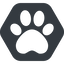 Up, wide, solid, hexagon, animal, cat, paw, dog, bear, paw-solid icon