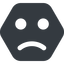 Solid, hexagon, smiley, emoji, sad, emoticon, smiley-sad-wide icon