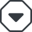 Line, down, normal, wide, octagon, arrow, direction, caret, caret-solid icon