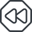 Line, down, normal, octagon, video, play, forward, backward, mp3, player, pause icon