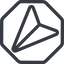 Line, down, normal, octagon, message, paper, messaging, plane, airplane, aeroplane, submit, send, paper-plane, paper-plane-alt icon