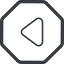 Line, down, normal, octagon, arrow, video, play, mp3, player, pause, play-thin icon