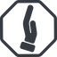 Line, left, normal, octagon, horizontal, mirror, healthcare, help, care, gift, hand, giving, giving-hand, love, give, giving-hand-solid icon