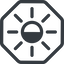 Line, left, normal, octagon, star, light, brightness, luminosity, intensity, brilliance, lighter, darker, dark, mode, Illumination, sun, shine, flash, ray, brightness-half icon