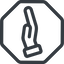 Line, left, normal, octagon, healthcare, help, care, gift, hand, giving, giving-hand, love, give icon
