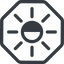Line, right, normal, octagon, star, light, brightness, luminosity, intensity, brilliance, lighter, darker, dark, mode, Illumination, sun, shine, flash, ray, brightness-half icon