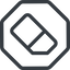 Line, normal, octagon, horizontal, mirror, remove, eraser, erase, rubber icon