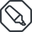 Line, normal, octagon, horizontal, mirror, pen, draw, marker, color, highlighter, annotate, school, highlight icon