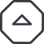 Line, up, normal, octagon, arrow, direction, caret icon