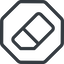 Line, normal, octagon, remove, eraser, erase, rubber icon