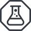 Line, up, normal, octagon, bubble, bubbles, graduated, erlenmeyer, chemical, flask, lab, laboratory, chemistry, potion, glassware, conical, bubbling, boiling, bulbous, erlenmeyer-bubbling icon