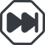 Line, up, normal, octagon, video, play, forward, backward, mp3, player, fast, pause, forward-fast-solid icon