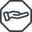 Line, up, normal, octagon, healthcare, help, care, gift, hand, giving, giving-hand, love, give icon