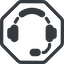 Line, normal, octagon, phone, call, headset, headphone, microphone, support, headset-alt, headset-alt-solid icon