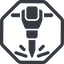 Line, normal, octagon, tool, construction, noise, jackhammer, demolition, concrete, pneumatic, mining, drill, mining-dril, jackhammer-alt-solid icon