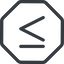 Line, normal, octagon, symbol, less, math, mathematics, greater, than, greater-than, less-than, greater-than-equal, less-than-equal, comparison, inequality, mathematical, smaller, bigger, equal, maths icon
