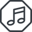 Line, normal, octagon, mute, unmute, music, note, musical, notes icon