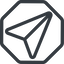 Line, up, normal, octagon, message, paper, messaging, plane, airplane, aeroplane, submit, send, paper-plane, paper-plane-alt icon