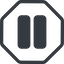 Line, normal, octagon, arrow, video, play, mp3, player, pause, pause-solid icon