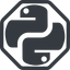 Line, normal, octagon, logo, python icon