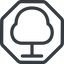 Line, normal, octagon, tree, forest icon
