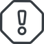 Line, normal, octagon, mark, warning, exclamation, alert icon