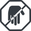Line, down, normal, solid, octagon, horizontal, mirror, prohibited, hand, stop, fingers, hand-solid icon