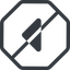 Line, left, normal, wide, octagon, arrow, direction, prohibited, caret, caret-solid icon