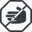 Line, left, normal, solid, octagon, prohibited, hand, stop, fingers, hand-solid icon