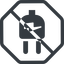 Line, right, normal, octagon, horizontal, mirror, prohibited, electricity, plug, charge, charger, electric, electrics, electrical, plug-alt icon