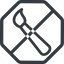 Line, right, normal, octagon, prohibited, paint, brush, illustrate, drawing, painting icon