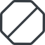 Thin, line, right, normal, circle, square, octagon, prohibited, empty, none icon