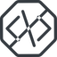 Line, normal, solid, octagon, horizontal, mirror, code, prohibited, html, text, editor, source, source-code, xml icon