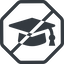Line, normal, octagon, horizontal, mirror, prohibited, university, hat, graduation, cap, diploma, graduation-cap, degree, college, education, graduated, graduation-cap-solid icon