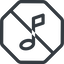 Line, normal, octagon, prohibited, mute, unmute, music, eighth, note, eighth-note, musical, notes icon