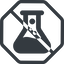 Line, up, normal, octagon, prohibited, bubble, bubbles, graduated, erlenmeyer, chemical, flask, lab, laboratory, chemistry, potion, glassware, conical, bubbling, boiling, bulbous, erlenmeyer-bubbling-alt-solid icon