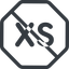 Line, normal, octagon, extra, small, xs, size, prohibited, extra-small icon