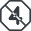 Line, normal, octagon, four, prohibited, number, font, digit, 4 icon
